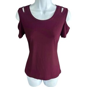 Glitz | Fitted Cut Out Cold Shoulder Top Sz M EUC